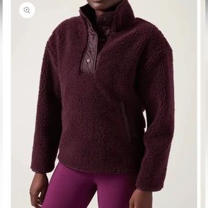 ATHLETA Cozy Sherpa Snap Sweatshirt